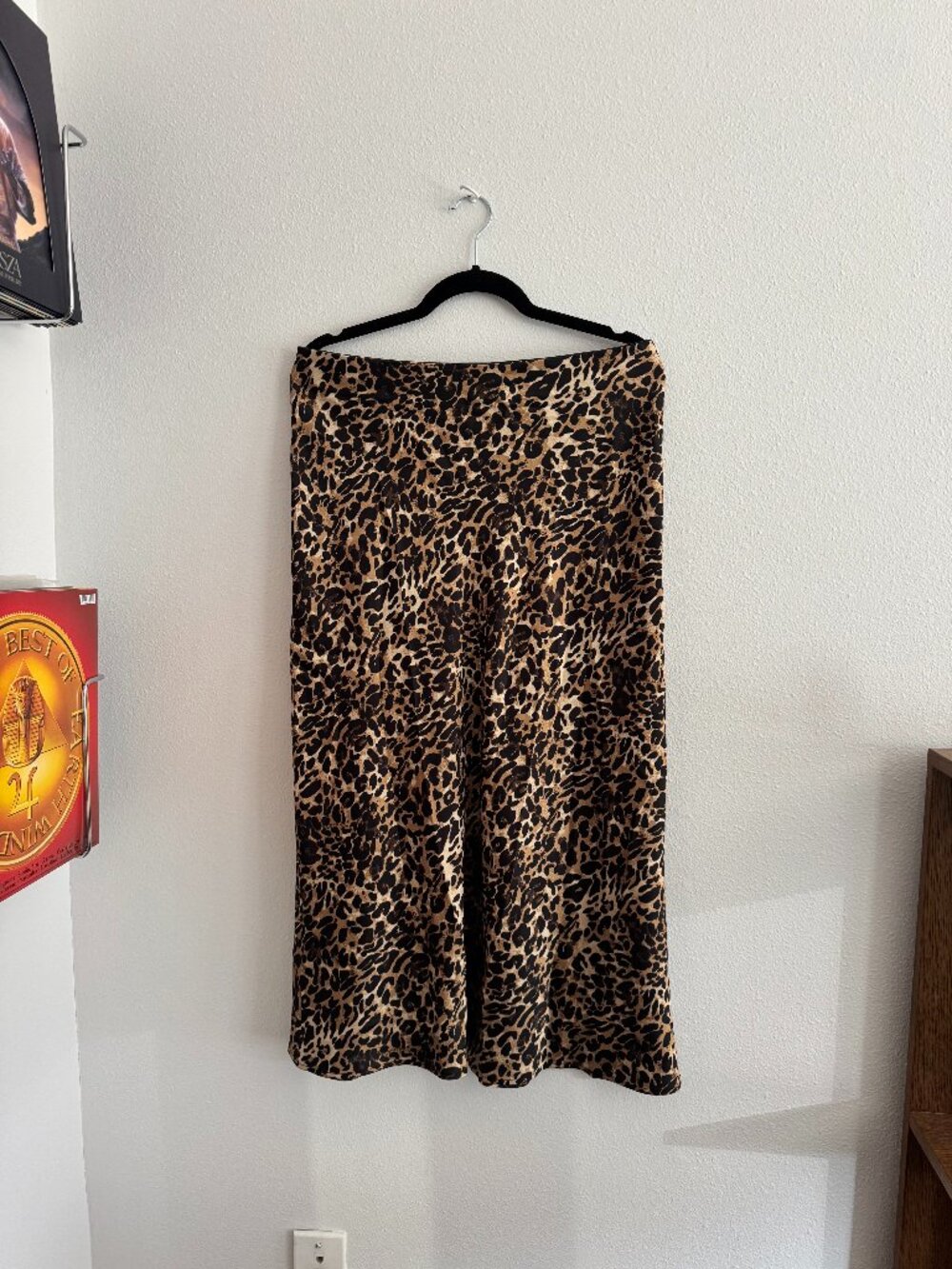 Rafaella Leopard Print Elastic Waist Midi Skirt